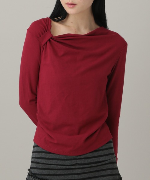 3.3 Field Trip (3.3フィールドトリップ)の「3.3 Field Trip/ドレープデザインロングスリーブ(Tシャツ/カットソー・レディース・ブラック/レッド/グレー/オフホワイト・FREE)」の4枚目の写真