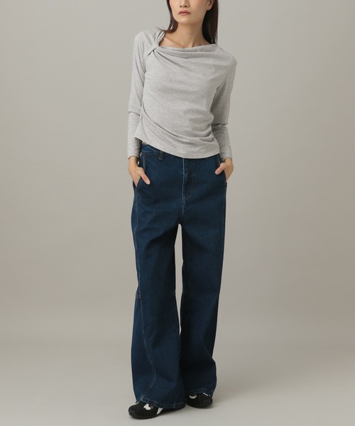 3.3 Field Trip (3.3フィールドトリップ)の「3.3 Field Trip/ドレープデザインロングスリーブ(Tシャツ/カットソー・レディース・ブラック/レッド/グレー/オフホワイト・FREE)」の19枚目の写真