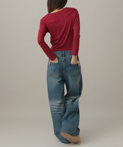 3.3 Field Trip (3.3フィールドトリップ)の「3.3 Field Trip/ドレープデザインロングスリーブ(Tシャツ/カットソー・レディース・ブラック/レッド/グレー/オフホワイト・FREE)」の15枚目の写真