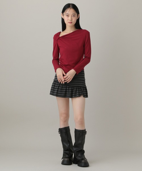 3.3 Field Trip (3.3フィールドトリップ)の「3.3 Field Trip/ドレープデザインロングスリーブ(Tシャツ/カットソー・レディース・ブラック/レッド/グレー/オフホワイト・FREE)」の10枚目の写真