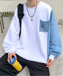 【FVLMEN】chain design sweat pullover/チェーン デザイン スウェット プルオーバー