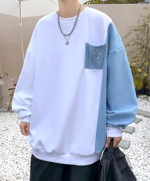 FVLMEN（フルメン）の「【FVLMEN】chain design sweat pullover/チェーン デザイン スウェット プルオーバー（スウェット・メンズ・ホワイト/ブラック・MEDIUM/LARGE/X-LARGE）」の5枚目の写真