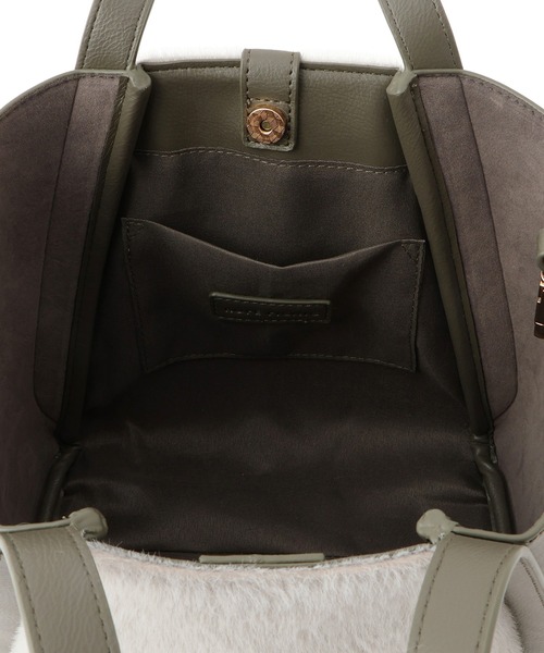 ROPE' PICNIC（ロペピクニック）の「me fit BAG ホースヘア調コンビスクエアフォルムバッグ/2WAY（トートバッグ・レディース・ブラック/グレー系その他/ブラウン系その他/グリーン系その他2・FREE）」の12枚目の写真
