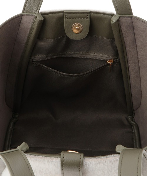 ROPE' PICNIC（ロペピクニック）の「me fit BAG ホースヘア調コンビスクエアフォルムバッグ/2WAY（トートバッグ・レディース・ブラック/グレー系その他/ブラウン系その他/グリーン系その他2・FREE）」の13枚目の写真