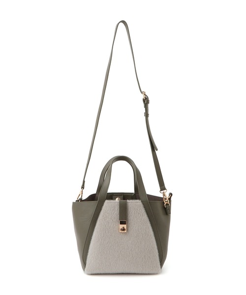 ROPE' PICNIC（ロペピクニック）の「me fit BAG ホースヘア調コンビスクエアフォルムバッグ/2WAY（トートバッグ・レディース・ブラック/グレー系その他/ブラウン系その他/グリーン系その他2・FREE）」の15枚目の写真