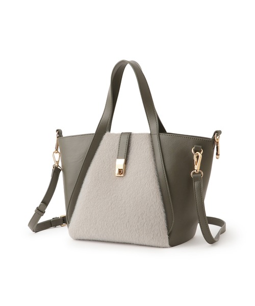 ROPE' PICNIC（ロペピクニック）の「me fit BAG ホースヘア調コンビスクエアフォルムバッグ/2WAY（トートバッグ・レディース・ブラック/グレー系その他/ブラウン系その他/グリーン系その他2・FREE）」の18枚目の写真