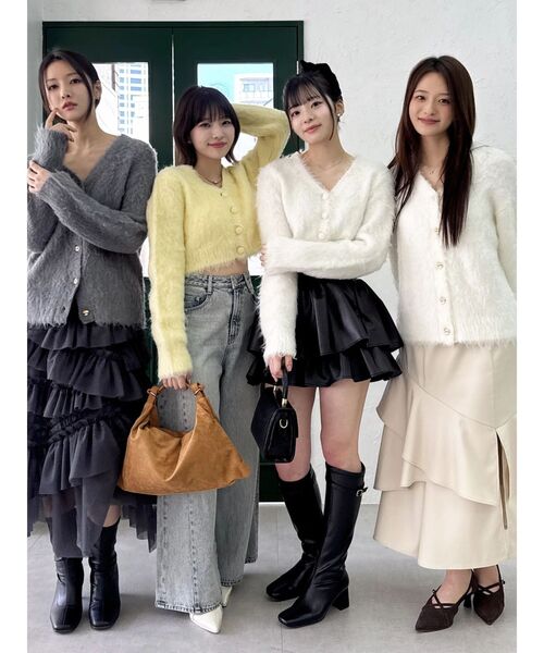 dazzlin（ダズリン）の「ルミナスカラーショートカーディガン（カーディガン/ボレロ・レディース・ピンク/イエロー/チャコールグレー/ブルー/オフホワイト・FREE）」の20枚目の写真