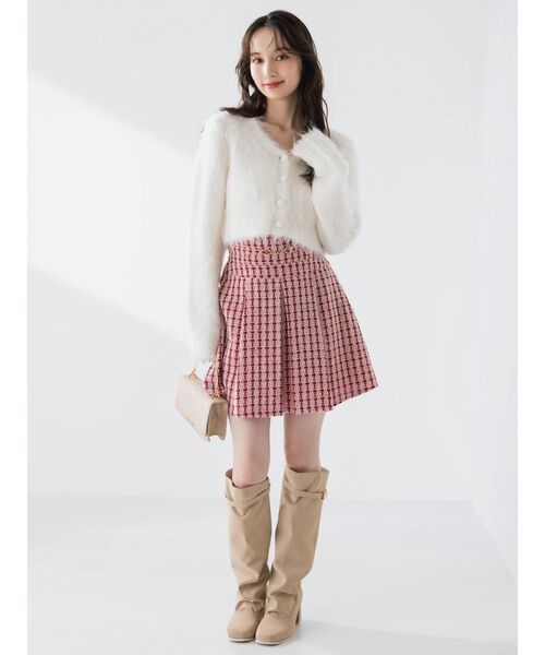 dazzlin（ダズリン）の「ルミナスカラーショートカーディガン（カーディガン/ボレロ・レディース・ピンク/イエロー/チャコールグレー/ブルー/オフホワイト・FREE）」の22枚目の写真