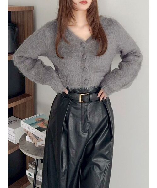 dazzlin（ダズリン）の「ルミナスカラーショートカーディガン（カーディガン/ボレロ・レディース・ピンク/イエロー/チャコールグレー/ブルー/オフホワイト・FREE）」の11枚目の写真