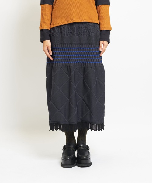 gomme（ゴム）の「マルチニットスカート（スカート・レディース・チャコールグレー/ブラック/ネイビー・FREE）」の13枚目の写真