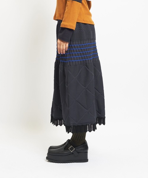 gomme（ゴム）の「マルチニットスカート（スカート・レディース・チャコールグレー/ブラック/ネイビー・FREE）」の14枚目の写真