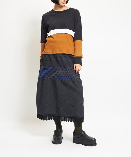 gomme（ゴム）の「マルチニットスカート（スカート・レディース・チャコールグレー/ブラック/ネイビー・FREE）」の5枚目の写真