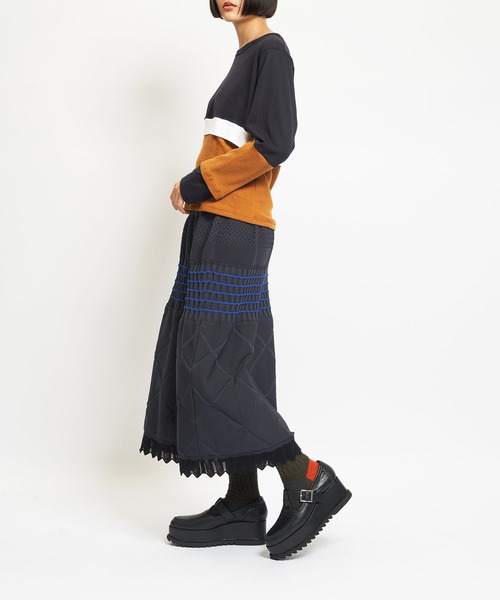 gomme（ゴム）の「マルチニットスカート（スカート・レディース・チャコールグレー/ブラック/ネイビー・FREE）」の6枚目の写真