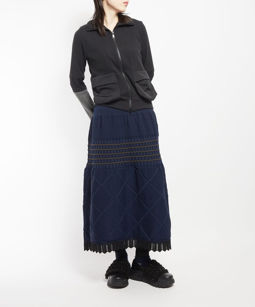 gomme（ゴム）の「マルチニットスカート（スカート・レディース・チャコールグレー/ブラック/ネイビー・FREE）」の7枚目の写真