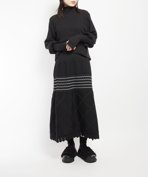 gomme（ゴム）の「マルチニットスカート（スカート・レディース・チャコールグレー/ブラック/ネイビー・FREE）」の10枚目の写真