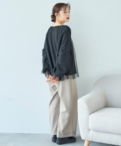 mil(ミル)の「チュールレイヤードトップス【588106】(Tシャツ/カットソー・レディース・ブラウン/ブラック/グレー・ONE SIZE)」の20枚目の写真