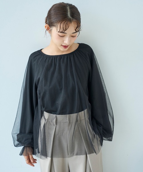 mil(ミル)の「チュールレイヤードトップス【588106】(Tシャツ/カットソー・レディース・ブラウン/ブラック/グレー・ONE SIZE)」の18枚目の写真