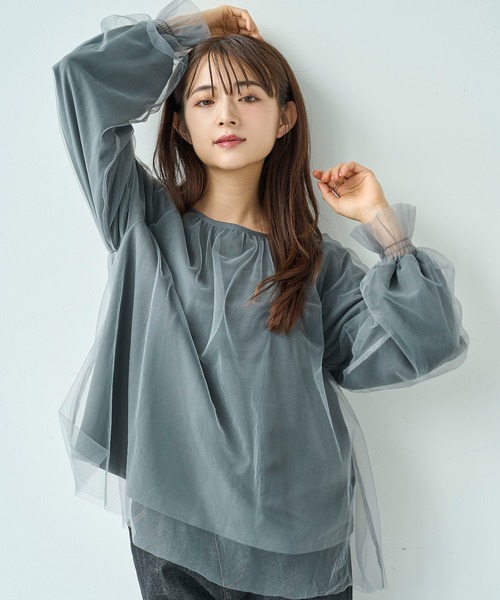 mil(ミル)の「チュールレイヤードトップス【588106】(Tシャツ/カットソー・レディース・ブラウン/ブラック/グレー・ONE SIZE)」の21枚目の写真