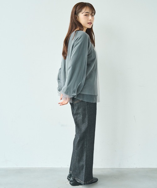 mil(ミル)の「チュールレイヤードトップス【588106】(Tシャツ/カットソー・レディース・ブラウン/ブラック/グレー・ONE SIZE)」の13枚目の写真