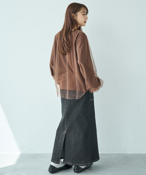 mil(ミル)の「チュールレイヤードトップス【588106】(Tシャツ/カットソー・レディース・ブラウン/ブラック/グレー・ONE SIZE)」の22枚目の写真