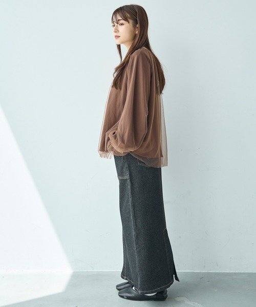 mil(ミル)の「チュールレイヤードトップス【588106】(Tシャツ/カットソー・レディース・ブラウン/ブラック/グレー・ONE SIZE)」の17枚目の写真