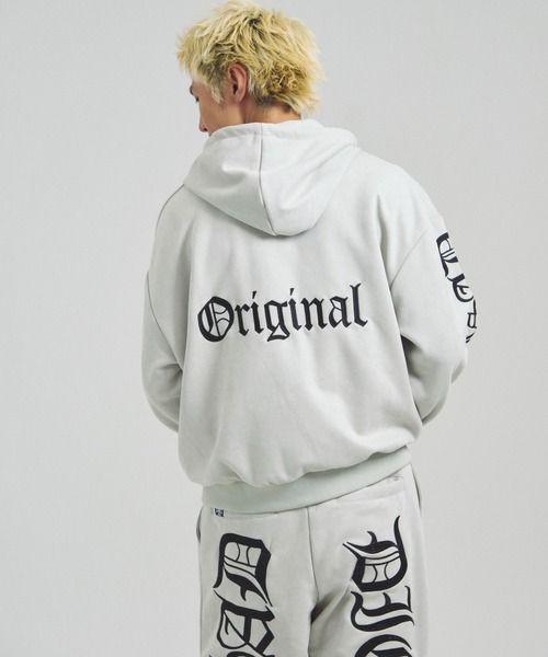 GALLIS ADDICTION（ガリスアディクション）の「GA SUEDE OE刺繍 ZIP-HOODIE（パーカー・メンズ・アイボリー/ブラック・M/L）」の9枚目の写真