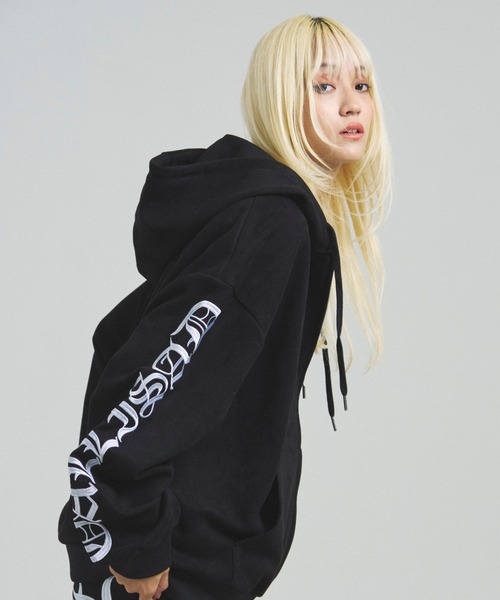 GALLIS ADDICTION（ガリスアディクション）の「GA SUEDE OE刺繍 ZIP-HOODIE（パーカー・メンズ・アイボリー/ブラック・M/L）」の22枚目の写真