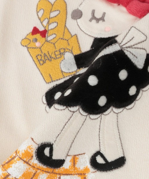 KP（ケーピー）の「ベーカリーmimiちゃんアップリケ 長袖Tシャツ（Tシャツ/カットソー・キッズ・ピンク/オフホワイト・80ｃｍ/90cm/100cm/110cm/120cm/130cm/140cm）」の3枚目の写真