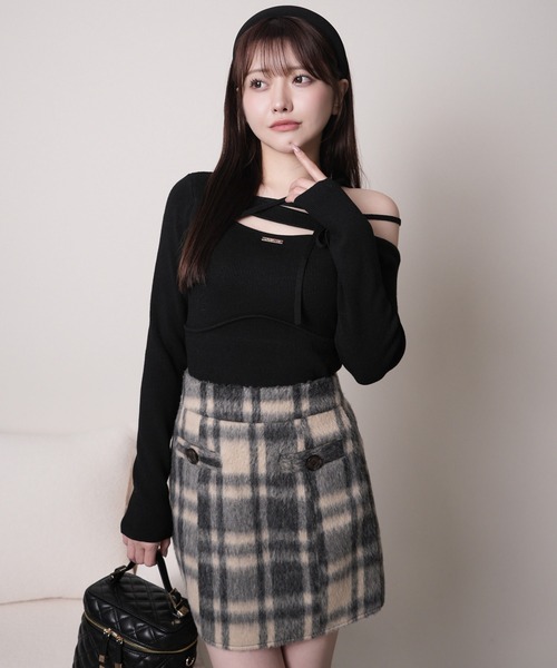 LIPSERVICE（リップサービス）の「シャギーチェック台形スカート（スカート・レディース・ブルー/ブラウン・S/M）」の19枚目の写真