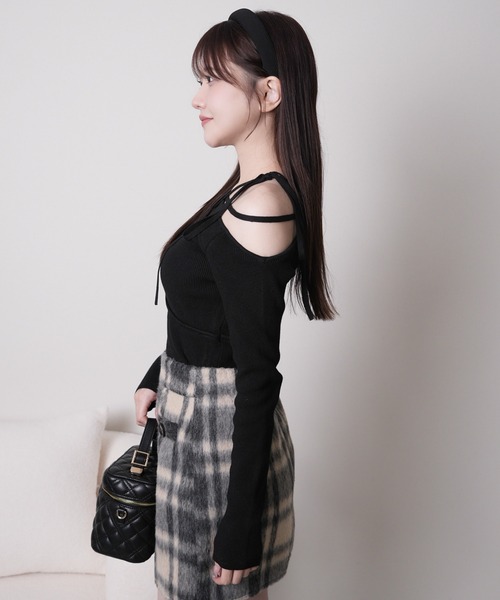 LIPSERVICE（リップサービス）の「シャギーチェック台形スカート（スカート・レディース・ブルー/ブラウン・S/M）」の18枚目の写真