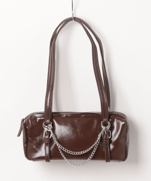 an meets zakka(アンミツザッカ)の「an meets zakka 2連チェーンデザイン合成皮革ミニボストンバッグ(ボストンバッグ・レディース・ホワイト/ブラウン/レッド/ブラック・ONESIZE)」の11枚目の写真