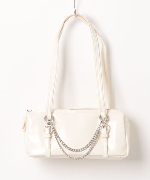 an meets zakka(アンミツザッカ)の「an meets zakka 2連チェーンデザイン合成皮革ミニボストンバッグ(ボストンバッグ・レディース・ホワイト/ブラウン/レッド/ブラック・ONESIZE)」の17枚目の写真