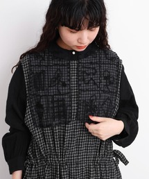 l'atelier du savon | _いちごコード刺繍　しかく衿チュニックブラウス(シャツ/ブラウス)