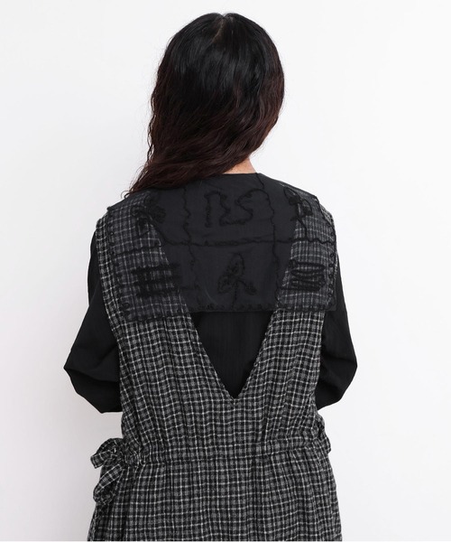 l'atelier du savon（アトリエドサボン）の「_いちごコード刺繍　しかく衿チュニックブラウス（シャツ/ブラウス・レディース・ピンク/ホワイト/ブラック/グレー・FREE）」の21枚目の写真