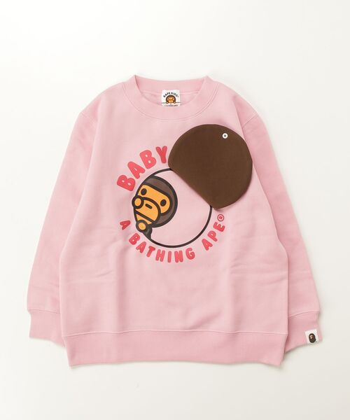 A BATHING APE（アベイシングエイプ）の「BABY MILO CIRCLE CREWNECK SWEATSHIRT（スウェット・キッズ・グレー/ピンク・90/140/110/120/100/130）」の10枚目の写真