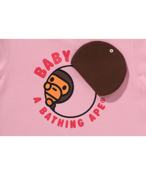 A BATHING APE（アベイシングエイプ）の「BABY MILO CIRCLE CREWNECK SWEATSHIRT（スウェット・キッズ・グレー/ピンク・90/140/110/120/100/130）」の8枚目の写真