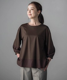 biyori】ライトダンボールプリーツ切り替えカットソー≪洗濯機で洗える