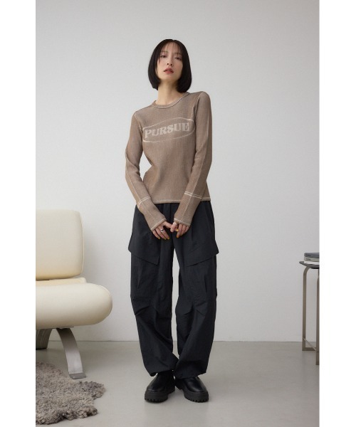 AZUL by moussy(アズールバイマウジー)の「裾ドロストナイロンカーゴポケットパンツ(カーゴパンツ・レディース・ブラック/ブラウン・SMALL/MEDIUM)」の4枚目の写真