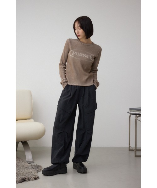 AZUL by moussy(アズールバイマウジー)の「裾ドロストナイロンカーゴポケットパンツ(カーゴパンツ・レディース・ブラック/ブラウン・SMALL/MEDIUM)」の5枚目の写真