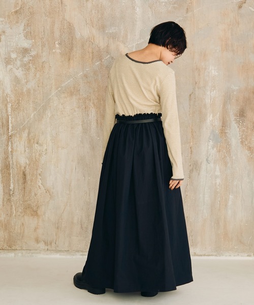 Crisp（クリスプ）の「ドッキングボーダーTワンピース（ワンピース・レディース・ブラック/ブラウン・FREE）」の5枚目の写真