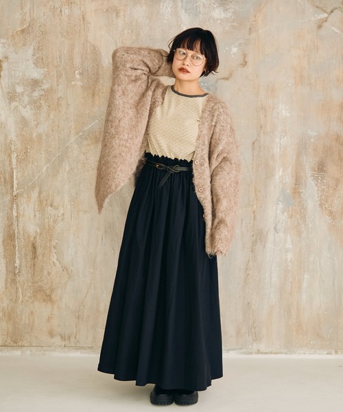 Crisp（クリスプ）の「ドッキングボーダーTワンピース（ワンピース・レディース・ブラック/ブラウン・FREE）」の8枚目の写真