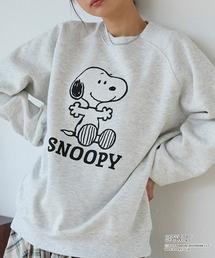 PEANUTS（ピーナッツ）の「【PEANUTS SNOOPY】別注 ピーナッツ スヌーピー ヴィンテージライク 刺繍プリント オーバーサイズスウェット（スウェット）」