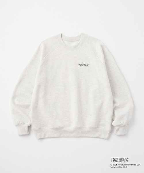 PEANUTS（ピーナッツ）の「【PEANUTS SNOOPY】別注 ピーナッツ スヌーピー ヴィンテージライク 刺繍プリント オーバーサイズスウェット（スウェット・レディース・グレー系1/オートミール/ブラック系/ネイビー/スミクロ/グレー系/ワイン・M/L）」の15枚目の写真
