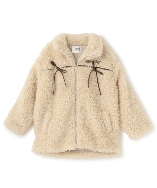 by LOVEiT（バイラビット）の「リボンポイントファーブルゾン（ブルゾン・キッズ・ベージュ/モカ・150cm/130cm/160cm/140cm/120cm）」の6枚目の写真