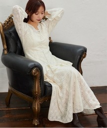 mysty woman | 起毛レースペプラムワンピース 588889(ワンピース)