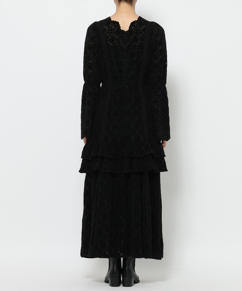 mysty woman（ミスティウーマン）の「起毛レースペプラムワンピース 588889（ワンピース・レディース・アイボリー/ブラック・FREE）」の14枚目の写真