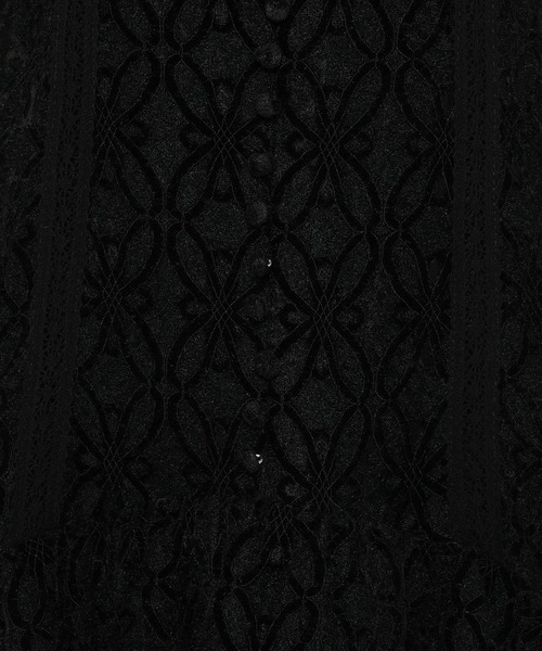 mysty woman（ミスティウーマン）の「起毛レースペプラムワンピース 588889（ワンピース・レディース・アイボリー/ブラック・FREE）」の9枚目の写真