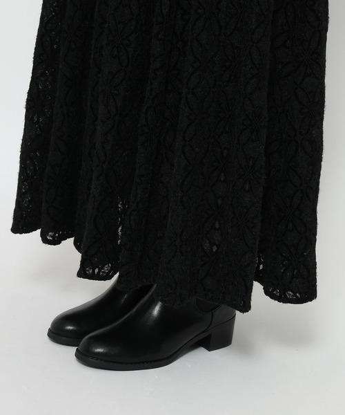 mysty woman（ミスティウーマン）の「起毛レースペプラムワンピース 588889（ワンピース・レディース・アイボリー/ブラック・FREE）」の10枚目の写真