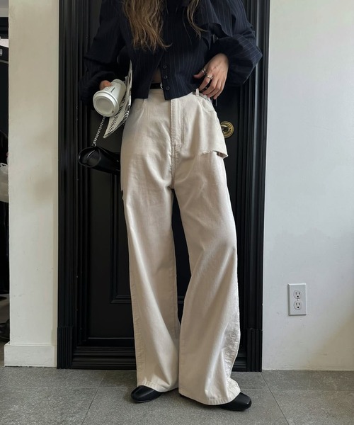 WILLFULLY（ウィルフリー）の「corduroy loose asymmetry notch PT