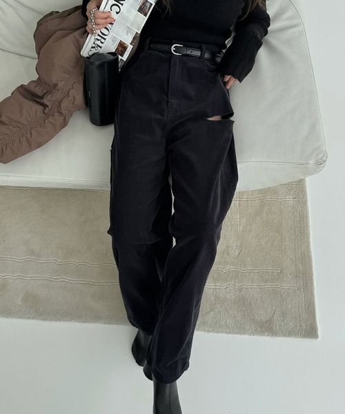 corduroy loose asymmetry notch PT